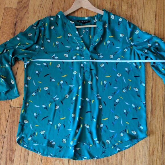 Like NEW 41 Hawthorne Blouse Top With V Neck And Flare Sleeves Size Xl - Picture 7 of 10
